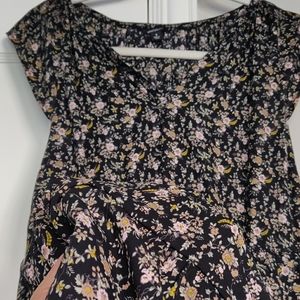 💗 J. CREW Black Floral Midi Tiered Dress | S 💗